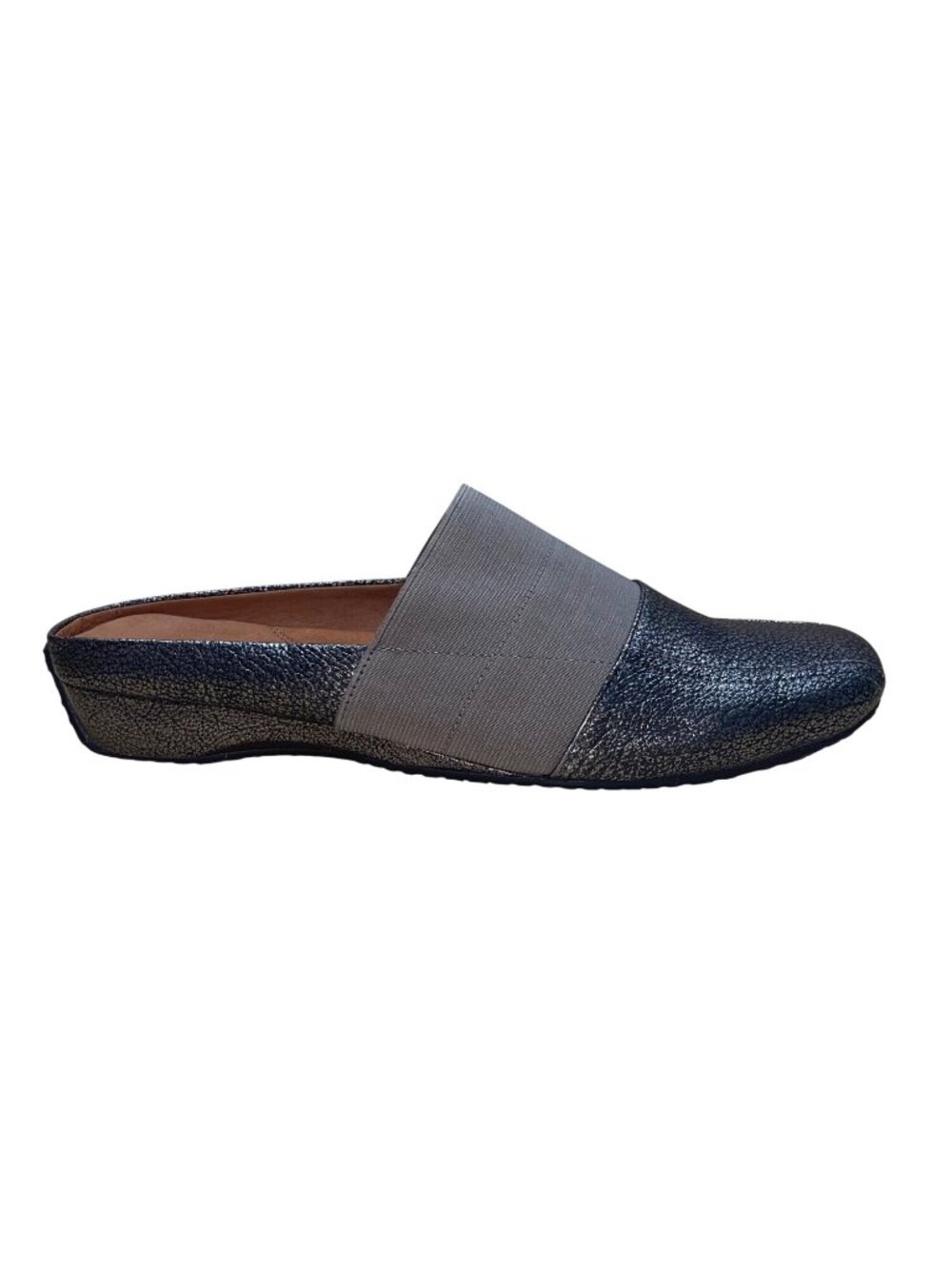 Gentle Souls Women’s Gray & Metallic Leather Slip-On Iso Mule Mules Size 10M